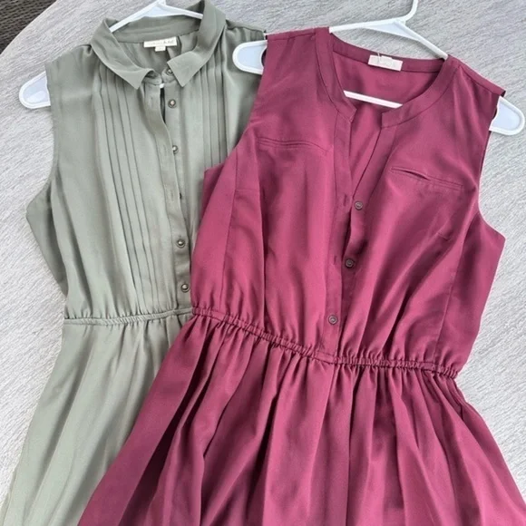 Maison Jules Brand (Set of Two) Green and Maroon Dresses Size Large - Picture 11 of 11